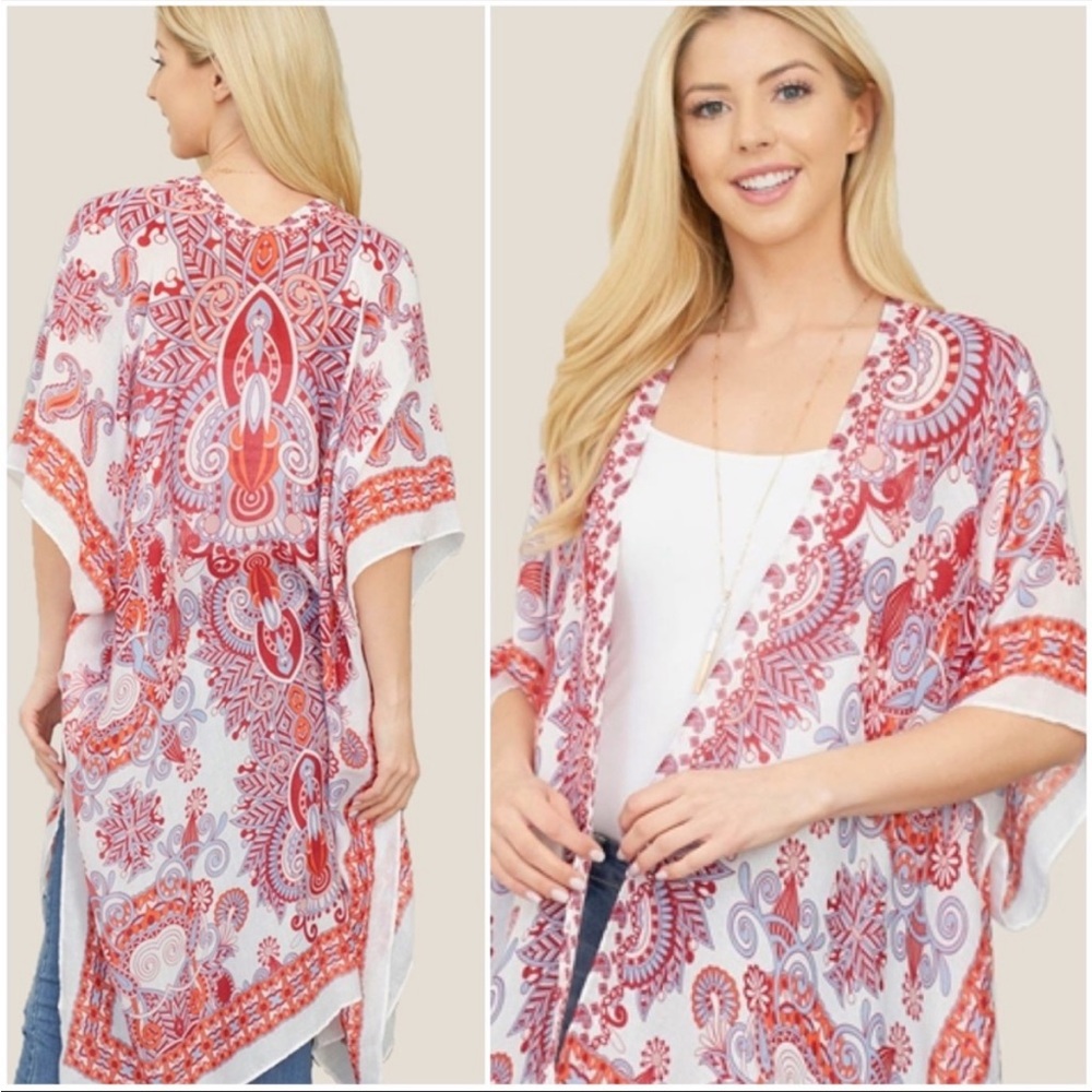 Bohemian Pattern Kimono Cardigan Coverup